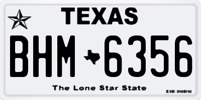 TX license plate BHM6356