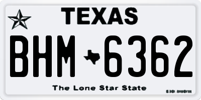 TX license plate BHM6362