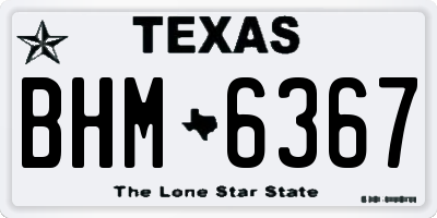 TX license plate BHM6367