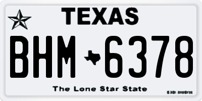TX license plate BHM6378