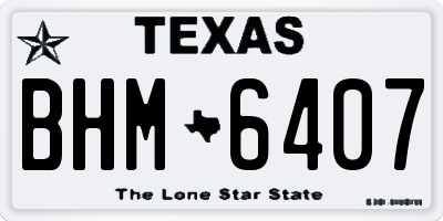 TX license plate BHM6407