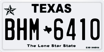 TX license plate BHM6410