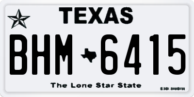 TX license plate BHM6415