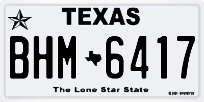 TX license plate BHM6417