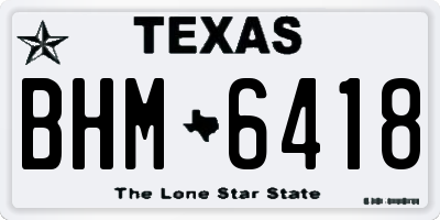 TX license plate BHM6418