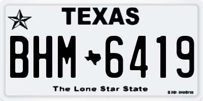 TX license plate BHM6419