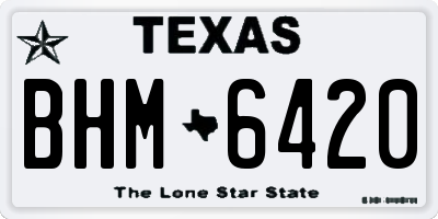 TX license plate BHM6420