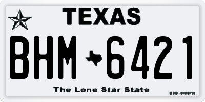 TX license plate BHM6421