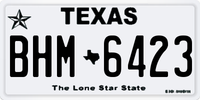 TX license plate BHM6423