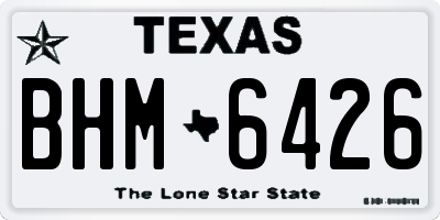 TX license plate BHM6426