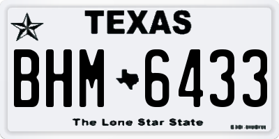 TX license plate BHM6433