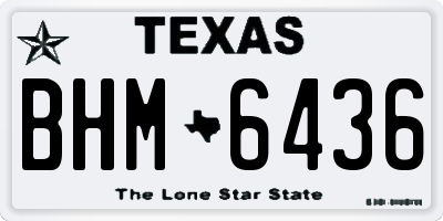 TX license plate BHM6436