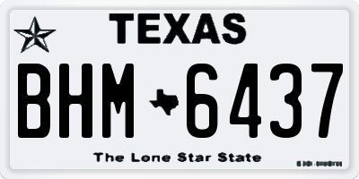 TX license plate BHM6437