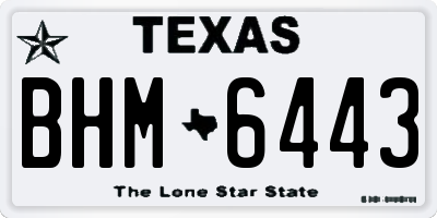 TX license plate BHM6443