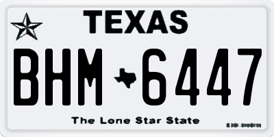 TX license plate BHM6447
