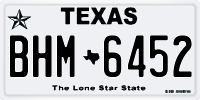 TX license plate BHM6452