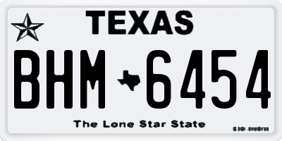 TX license plate BHM6454