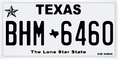TX license plate BHM6460