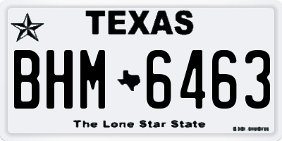 TX license plate BHM6463