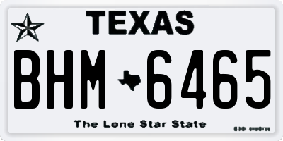 TX license plate BHM6465