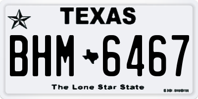 TX license plate BHM6467