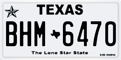 TX license plate BHM6470