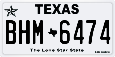 TX license plate BHM6474