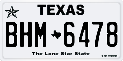TX license plate BHM6478