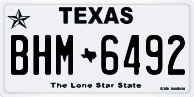 TX license plate BHM6492