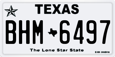 TX license plate BHM6497