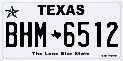 TX license plate BHM6512