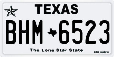 TX license plate BHM6523