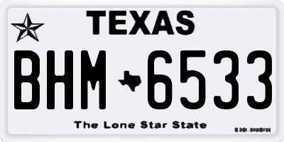 TX license plate BHM6533
