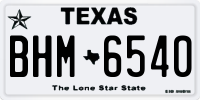 TX license plate BHM6540