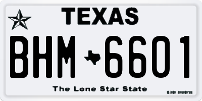 TX license plate BHM6601