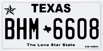 TX license plate BHM6608