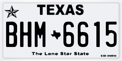 TX license plate BHM6615