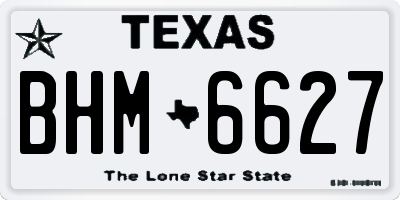 TX license plate BHM6627