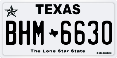 TX license plate BHM6630