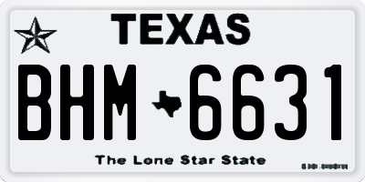 TX license plate BHM6631