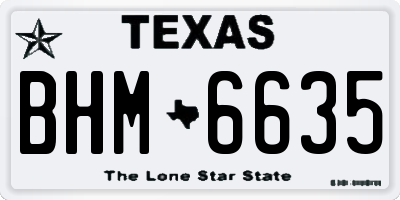 TX license plate BHM6635