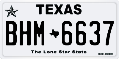 TX license plate BHM6637