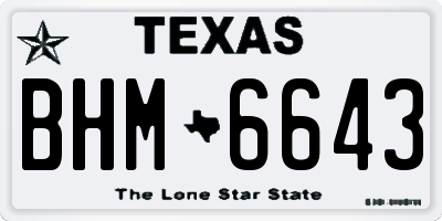 TX license plate BHM6643