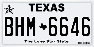 TX license plate BHM6646