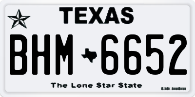 TX license plate BHM6652