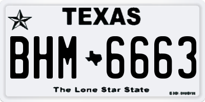 TX license plate BHM6663
