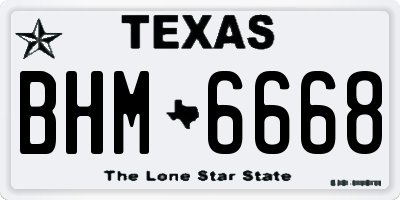 TX license plate BHM6668