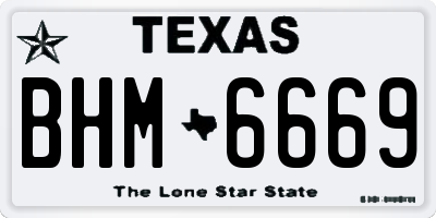 TX license plate BHM6669