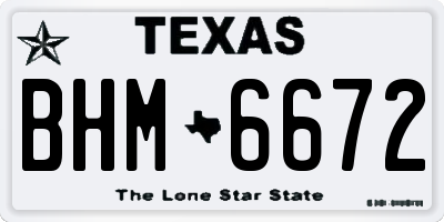 TX license plate BHM6672