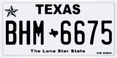 TX license plate BHM6675